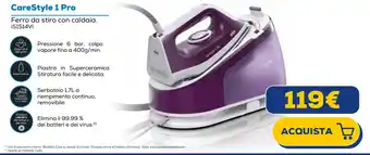 Euronics BRAUN CareStyle 1 Pro Ferro da stiro con caldaia IS1514VI offerta