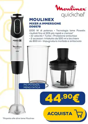 Euronics MOULINEX MIXER A IMMERSIONE DD6578 offerta