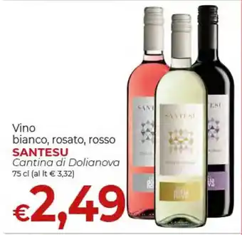 Vino bianco, rosato, rosso SANTESU Cantina di Dolianova 75 cl