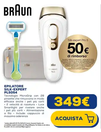 Euronics BRAUN EPILATORE SILK-EXPERT PL5054 offerta