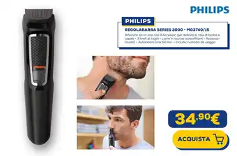 Euronics PHILIPS REGOLABARBA SERIES 3000 - MG3740/15 offerta