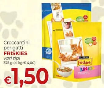 Maxi Nonna Isa Croccantini per gatti FRISKIES vari tipi 375 g offerta