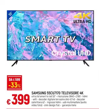 SAMSUNG 55CU7170 TELEVISORE 4K