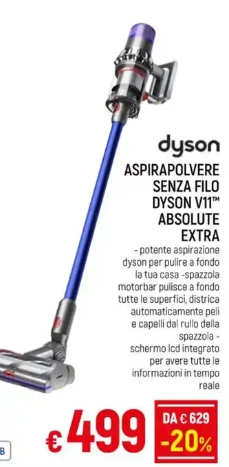 IperFamila dyson ASPIRAPOLVERE SENZA FILO DYSON V11 ABSOLUTE EXTRA offerta