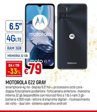 MOTOROLA E22 GRAY