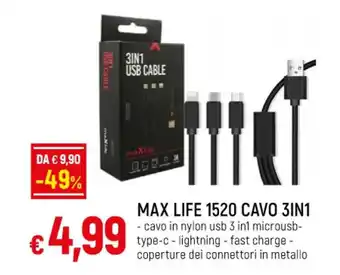 IperFamila MAX LIFE 1520 CAVO 3IN1 offerta