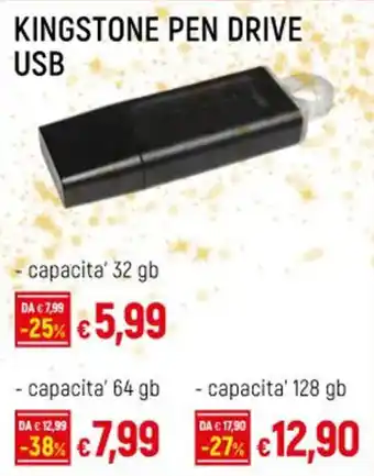 IperFamila KINGSTONE PEN DRIVE USB - capacita' 32 gb offerta