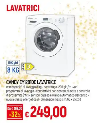 IperFamila CANDY EY1281DE LAVATRICE offerta