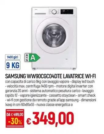 SAMSUNG WW90CGC04DTE LAVATRICE WI-FI