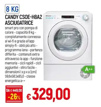 IperFamila CANDY CSOE-H8A2 ASCIUGATRICE offerta