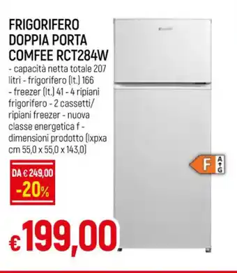 FRIGORIFERO DOPPIA PORTA COMFEE RCT284W