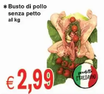 Busto di pollo senza petto