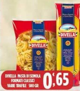 Supermercato Pollio DIVELLA PASTA DI SEMOLA FORMATI CLASSICI VARIE TRAFILE 500 GR offerta