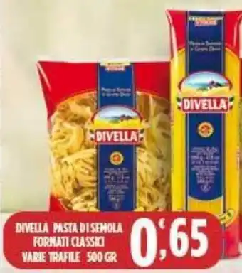 DIVELLA PASTA DI SEMOLA FORMATI CLASSICI VARIE TRAFILE 500 GR