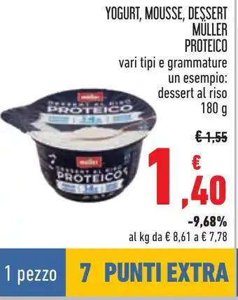 Conad YOGURT, MOUSSE, DESSERT MULLER PROTEICO 180 g offerta