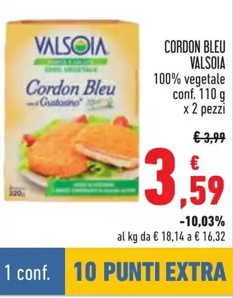 Conad CORDON BLEU VALSOIA 100% vegetale conf. 110 g x 2 pezzi offerta