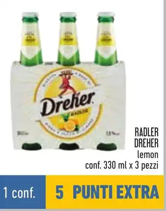 Conad RADLER DREHER lemon conf. 330 ml x 3 pezzi offerta