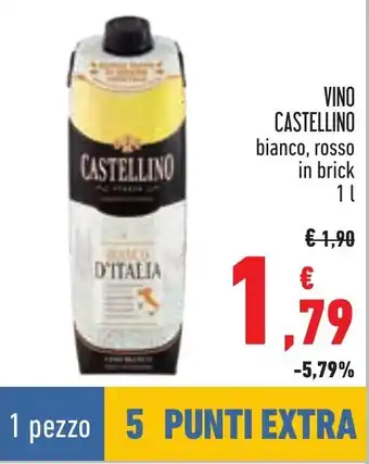 Conad VINO CASTELLINO bianco, rosso in brick 1 l offerta