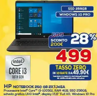 Euronics HP Notebook 250 Gb 2x7j4es offerta