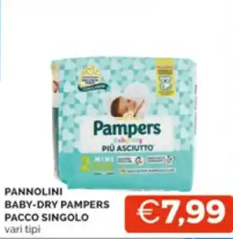 Mercatò PANNOLINI BABY-DRY PAMPERS PACCO SINGOLO vari tipi offerta