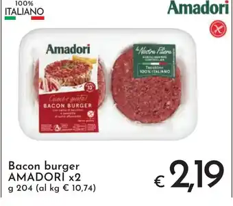 Eurospesa Bacon burger AMADORI x2 g 204 offerta