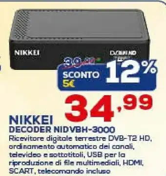 Euronics Nikkei VBH 3000 Decoder offerta