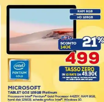 Euronics Microsoft Tablet GO2 offerta