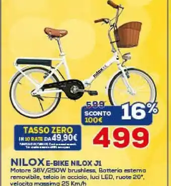 Euronics Nilox J1 Nero, Bianco Acciaio 50,8 Cm (20") 20 Kg offerta