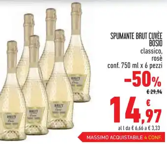 Spazio Conad SPUMANTE BRUT CUVEE BOSIO classico, rosè conf. 750 ml x 6 pezzi offerta