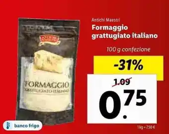 Lidl Antichi Maestri Formaggio grattugiato italiano 100g offerta