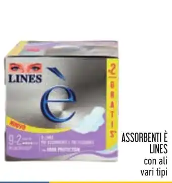 Conad ASSORBENTI È LINES con ali vari tipi offerta
