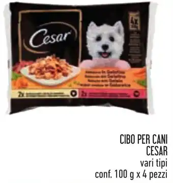 Conad CIBO PER CANI CESAR vari tipi conf. 100 g x 4 pezzi offerta