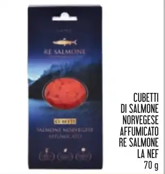 Conad CUBETTI DI SALMONE NORVEGESE AFFUMICATO RE SALMONE LA NEF 70 g offerta