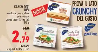 Conad CRUNCHY TWIST WASA 245 g offerta
