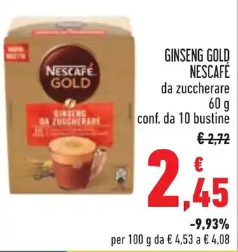 Conad GINSENG GOLD NESCAFÉ da zuccherare 60 g conf. da 10 bustine offerta