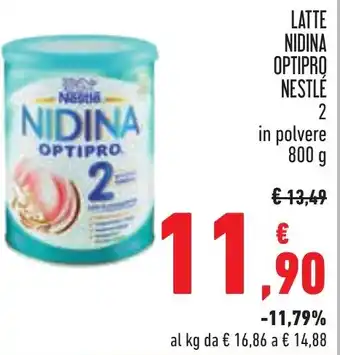 Conad LATTE NIDINA OPTIPRO NESTLÉ 2 in polvere 800 g offerta