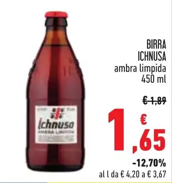 Conad BIRRA ICHNUSA ambra limpida 450 ml offerta