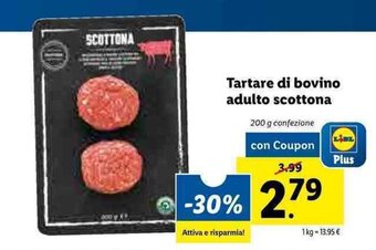 Lidl Tartare di bovino adulto scottona 200g offerta