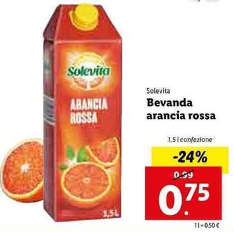 Lidl Solevita Bevanda arancia rossa 1,5l offerta