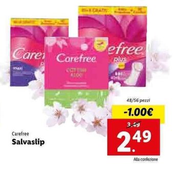 Lidl Carefree Salvaslip 48/56 pezzi offerta