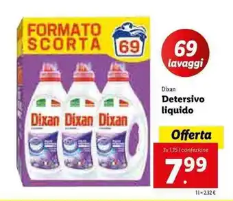 Lidl Dixan Detersivo liquido 3x 1,15l offerta