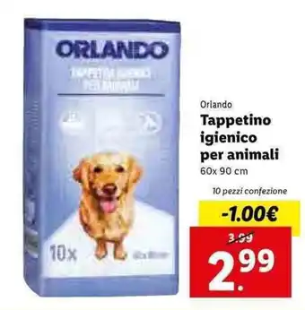 Lidl Orlando Tappetino igienico per animali 60x90cm 10 pezzi offerta