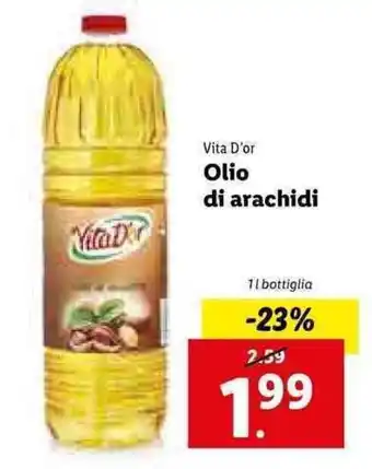Lidl Vita D'or Olio di arachidi 1l offerta