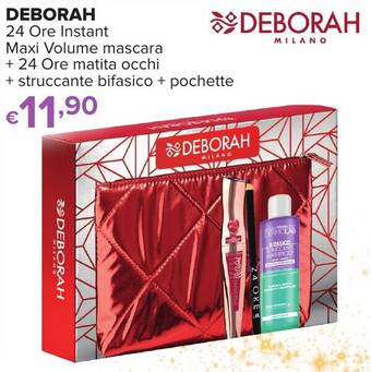 Iperal DEBORAH 24 Ore Instant Maxi Volume mascara + 24 Ore matita occhi + struccante bifasico + pochette offerta