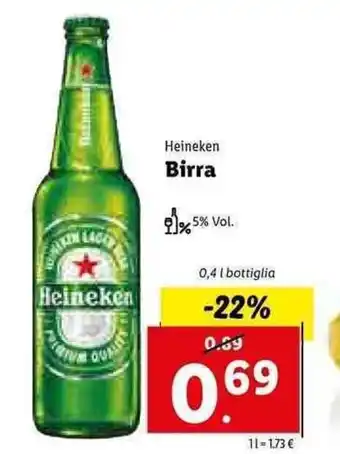 Lidl Heineken Birra 0,4l offerta