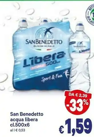 A&O San Benedetto Acqua Naturale Libera 500 G(ml) offerta