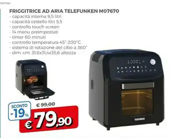 A&O Telefunken Friggitrice Ad Aria M07670 offerta