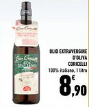 Conad City OLIO EXTRAVERGINE D'OLIVA CORICELLI 100% italiano, 1 litro offerta