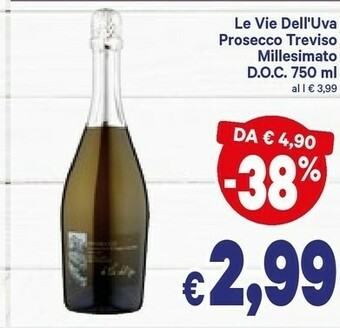 A&O Le Vie Dell'uva Prosecco Treviso Millesimato Doc offerta
