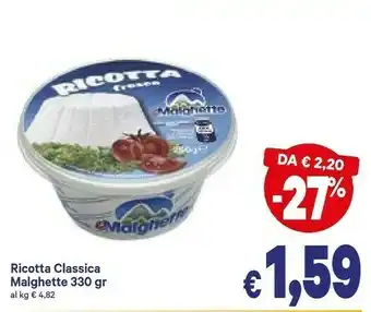 A&O Malghette Ricotta Classica 330 G offerta